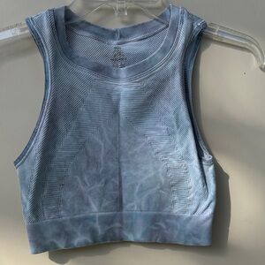 SoulCycle Light Blue Ribbed Crop Top